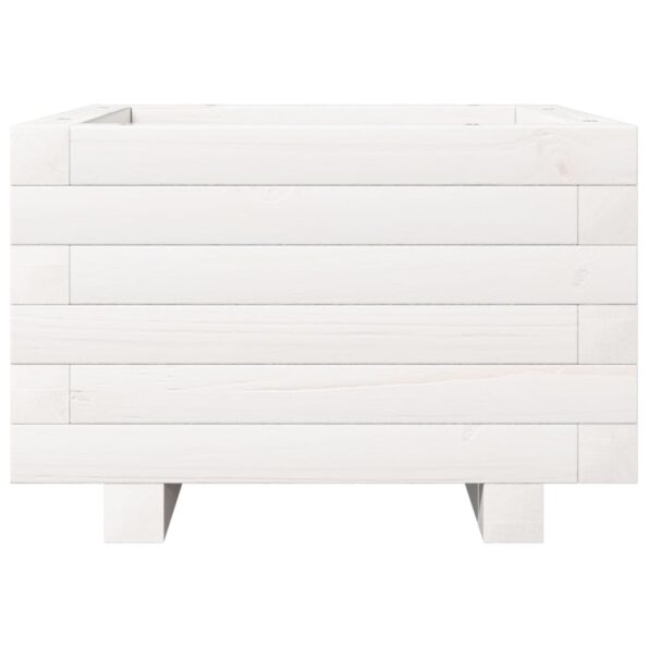 vidaXL Záhradný kvetináč biely 40x40x26,5 cm masívna borovica – Obrázok 5