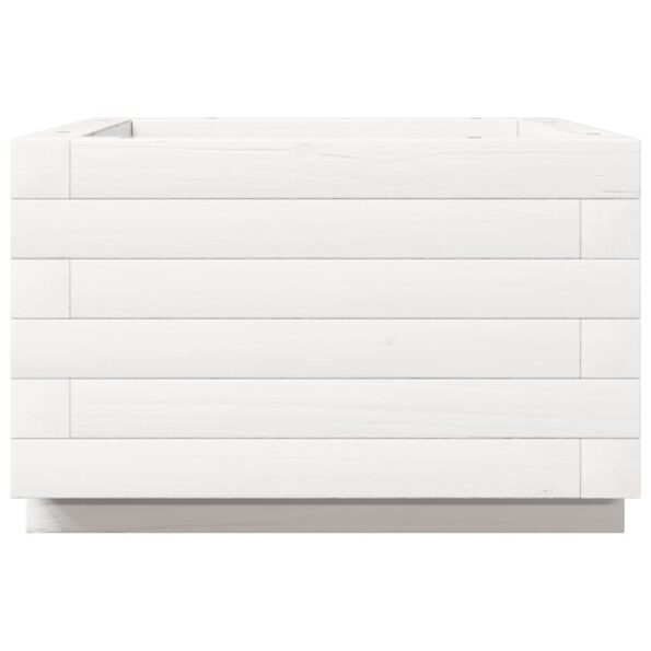 vidaXL Záhradný kvetináč biely 40x40x26,5 cm masívna borovica – Obrázok 6
