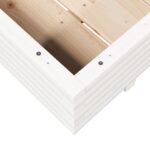 vidaXL Záhradný kvetináč biely 110x110x26,5 cm borovicový masív – Obrázok 8