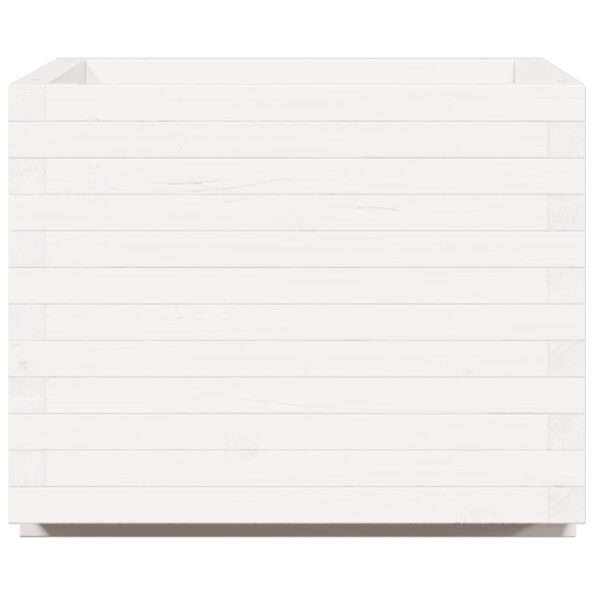 vidaXL Záhradný kvetináč biely 60x60x49,5 cm masívna borovica – Obrázok 6