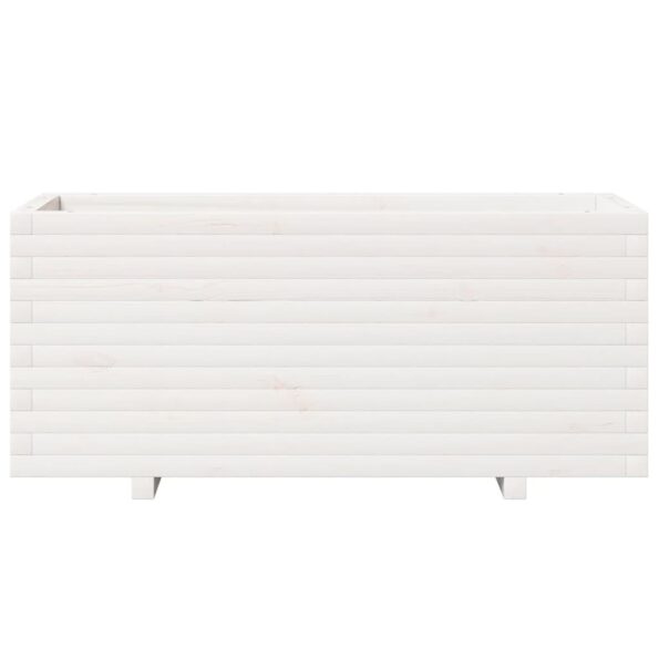 vidaXL Záhradný kvetináč biely 110x40x49,5 cm borovicový masív – Obrázok 5
