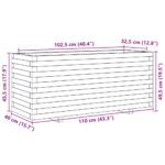 vidaXL Záhradný kvetináč biely 110x40x49,5 cm borovicový masív – Obrázok 10
