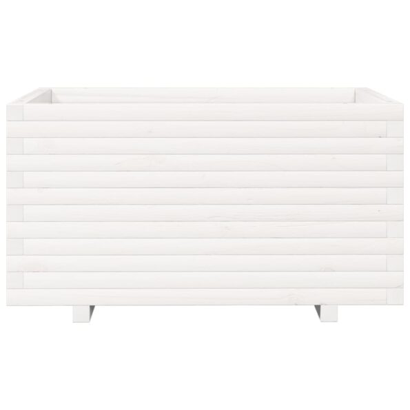 vidaXL Záhradný kvetináč biely 90x60x49,5 cm masívna borovica – Obrázok 5