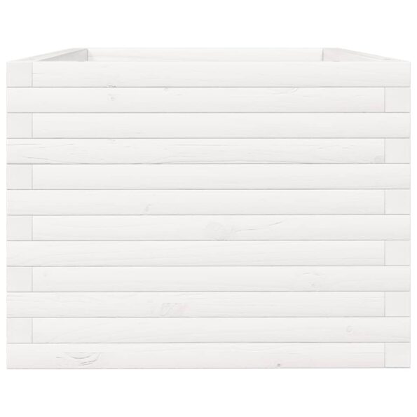 vidaXL Záhradný kvetináč biely 90x60x49,5 cm masívna borovica – Obrázok 6