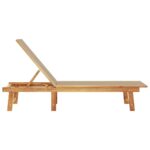 vidaXL Ležadlo sivohnedé akáciový masív a textilén – Obrázok 4