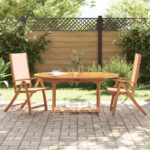 vidaXL Skladacie záhradné stoličky 2 ks akáciový masív a textilén