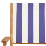 vidaXL 3-dielna bistro súprava modrá a biela látka a masívne drevo – Obrázok 9