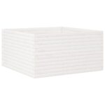 vidaXL Záhradný kvetináč biely 90x90x46 cm masívna borovica – Obrázok 2