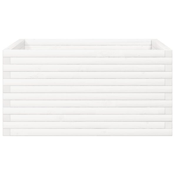 vidaXL Záhradný kvetináč biely 90x90x46 cm masívna borovica – Obrázok 6