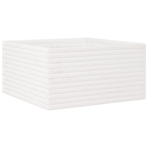 vidaXL Záhradný kvetináč biely 90x90x46 cm masívna borovica – Obrázok 7