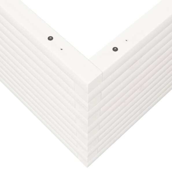 vidaXL Záhradný kvetináč biely 90x90x46 cm masívna borovica – Obrázok 8