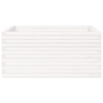 vidaXL Záhradný kvetináč biely 100x100x46 cm borovicový masív – Obrázok 5