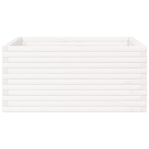 vidaXL Záhradný kvetináč biely 100x100x46 cm borovicový masív – Obrázok 5