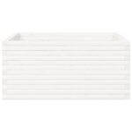 vidaXL Záhradný kvetináč biely 100x100x46 cm borovicový masív – Obrázok 6