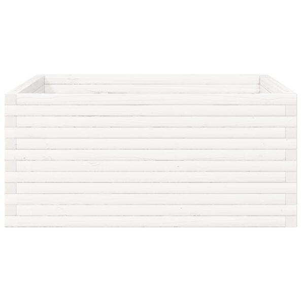 vidaXL Záhradný kvetináč biely 100x100x46 cm borovicový masív – Obrázok 6