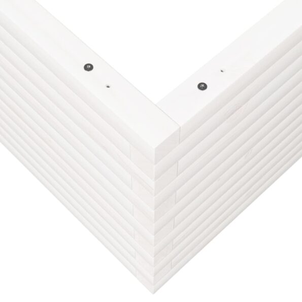 vidaXL Záhradný kvetináč biely 100x100x46 cm borovicový masív – Obrázok 8