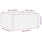 vidaXL Záhradný kvetináč biely 100x100x46 cm borovicový masív – Obrázok 10