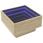 vidaXL Konferenčný stolík s LED dub sonoma 50x50x30 cm kompozit. drevo – Obrázok 3