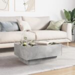 vidaXL Konferenčný stolík s LED betónový 70x50x30 cm kompozitné drevo – Obrázok 4