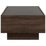 vidaXL Konferenčný stolík s LED hnedý dub 90x50x30 cm kompozitné drevo – Obrázok 7