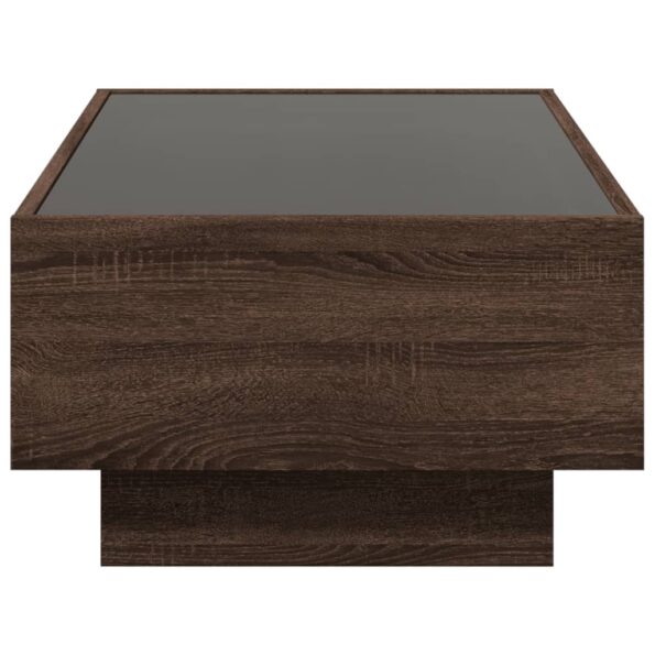 vidaXL Konferenčný stolík s LED hnedý dub 90x50x30 cm kompozitné drevo – Obrázok 7