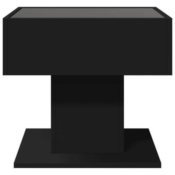 vidaXL Konferenčný stolík s LED čierny 50x50x45 cm kompozitné drevo – Obrázok 6
