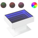 vidaXL Konferenčný stolík s LED biely 70x50x45 cm kompozitné drevo – Obrázok 2