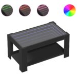 vidaXL Konferenčný stolík s LED čierny 93x53x45 cm kompozitné drevo – Obrázok 2