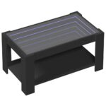 vidaXL Konferenčný stolík s LED čierny 93x53x45 cm kompozitné drevo – Obrázok 3