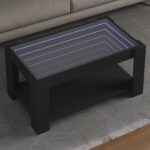 vidaXL Konferenčný stolík s LED čierny 93x53x45 cm kompozitné drevo