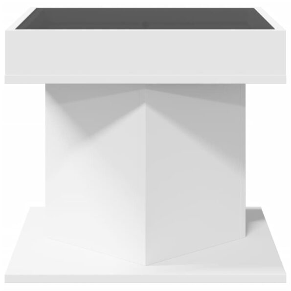 vidaXL Konferenčný stolík s LED biely 50x50x45 cm kompozitné drevo – Obrázok 6