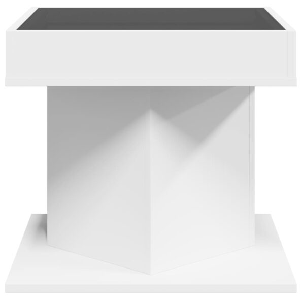 vidaXL Konferenčný stolík s LED biely 50x50x45 cm kompozitné drevo – Obrázok 7