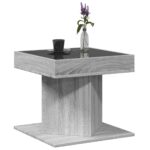 vidaXL Konferenčný stolík s LED sivá sonoma 50x50x45cm kompozit. drevo – Obrázok 5