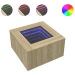 vidaXL Konferenčný stolík+LED, dub sonoma 60x60x40cm, kompozitné drevo – Obrázok 2