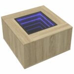 vidaXL Konferenčný stolík+LED, dub sonoma 60x60x40cm, kompozitné drevo – Obrázok 3