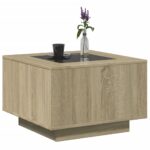 vidaXL Konferenčný stolík+LED, dub sonoma 60x60x40cm, kompozitné drevo – Obrázok 5