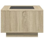 vidaXL Konferenčný stolík+LED, dub sonoma 60x60x40cm, kompozitné drevo – Obrázok 6