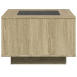 vidaXL Konferenčný stolík+LED, dub sonoma 60x60x40cm, kompozitné drevo – Obrázok 7