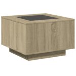 vidaXL Konferenčný stolík+LED, dub sonoma 60x60x40cm, kompozitné drevo – Obrázok 8