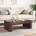 vidaXL Konferenčný stolík s nekonečnými LED hnedý dub 90x50x30 cm – Obrázok 4