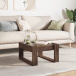 vidaXL Konferenčný stolík s nekonečnými LED hnedý dub 50x53x30 cm – Obrázok 4