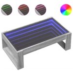 vidaXL Konferenčný stolík s nekonečnými LED sivý sonoma 90x53x30 cm – Obrázok 2