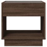 vidaXL Konferenčný stolík s nekonečnými LED hnedý dub 50x50x50 cm – Obrázok 6