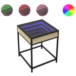 vidaXL Konferenčný stolík s nekonečnými LED dub sonoma 40x40x51 cm – Obrázok 2