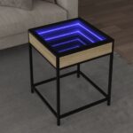vidaXL Konferenčný stolík s nekonečnými LED dub sonoma 40x40x51 cm