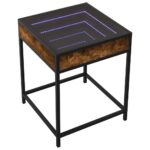 vidaXL Konferenčný stolík s nekonečnými LED dymový dub 40x40x51 cm – Obrázok 3