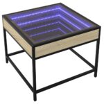 vidaXL Konferenčný stolík s nekonečnými LED dub sonoma 50x50x41 cm – Obrázok 3