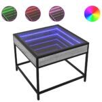 vidaXL Konferenčný stolík s nekonečnými LED sivý sonoma 50x50x41 cm – Obrázok 2