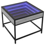 vidaXL Konferenčný stolík s nekonečnými LED sivý sonoma 50x50x41 cm – Obrázok 3