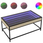 vidaXL Konferenčný stolík s nekonečnými LED dub sonoma 90x50x41 cm – Obrázok 2